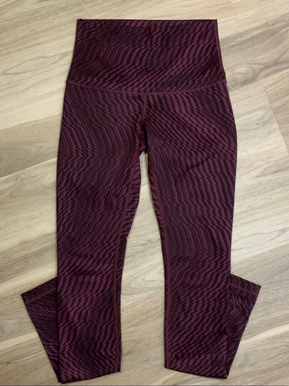 lululemon athletica Burgundy Patterned High-Waist Leggings